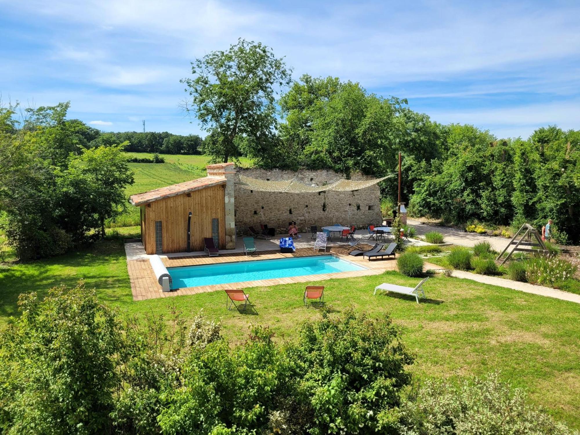 Gite Campagne Famille 15 Pers Piscine Chauffee Jeux Enfants Petanque Saint-Sauvy Εξωτερικό φωτογραφία
